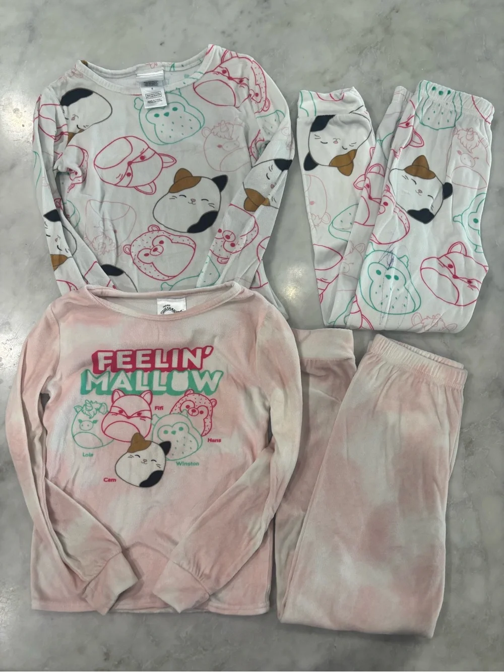 Squishmallows Pink, White & Mint Kids Pajama Two-Pack Set